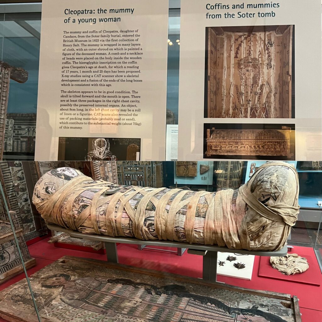Kleopatran muumio British museomissa.